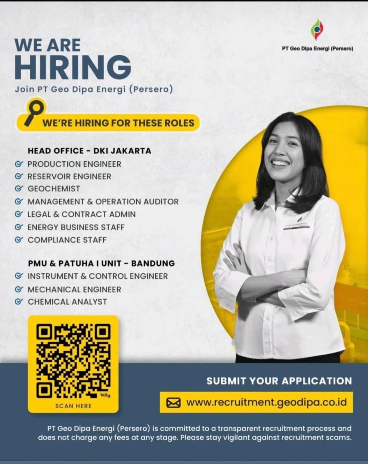 Poster Multiple Job Openings – PT Geo Dipa Energi (Persero)